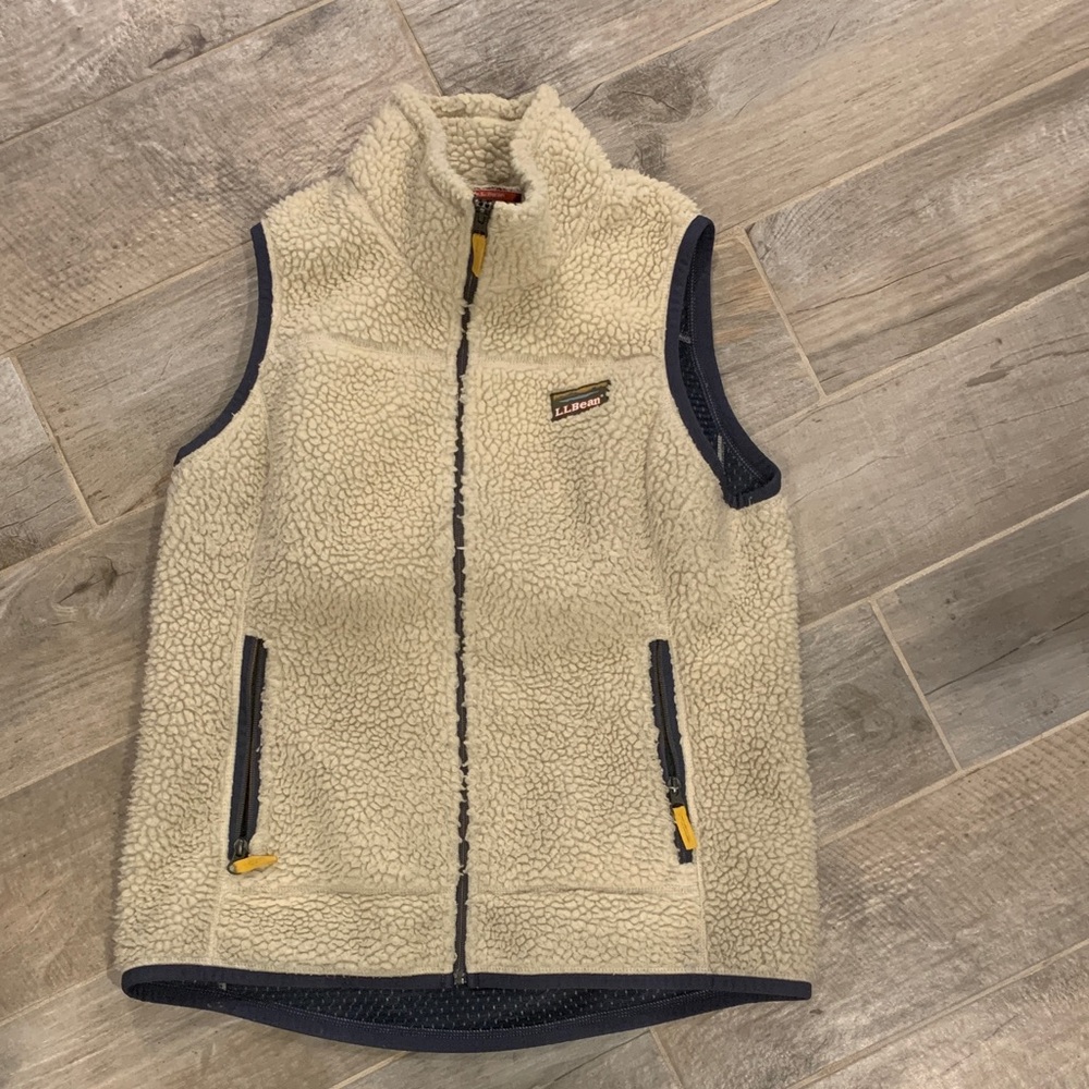 L.L. Bean Cream Fleece Vest